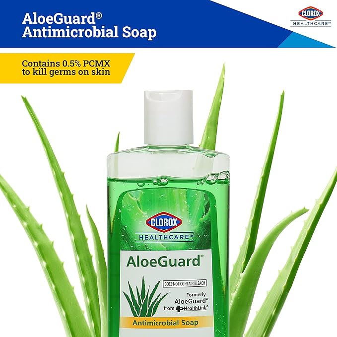 Clorox Healthcare AloeGuard Soap 4 Ounces Mini Hand Soap for Clean Hands on the Go, Aloe Vera Infused Hand Soap for Everyday Use to Keep Hands Clean, 4 oz Handsoap