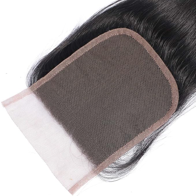 4x4 Straight Human Hair Free Part Lace Closure Brazilian Straight 4 By 4 Swiss Lace Closure 18inch Free Part 130% Density Top Swiss Lace Natural Human Hair Closure