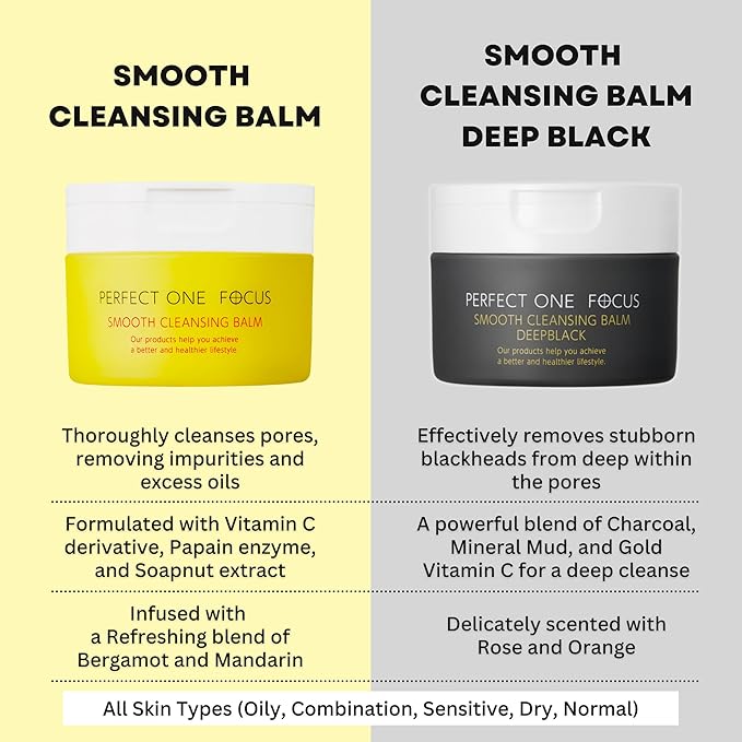 Smooth Cleansing Balm Deep Black – Pore Cleansing & Makeup Removal – Suitable for Sensitive Skin, Eyelash Extensions Safe, 2.64oz (1, Black)