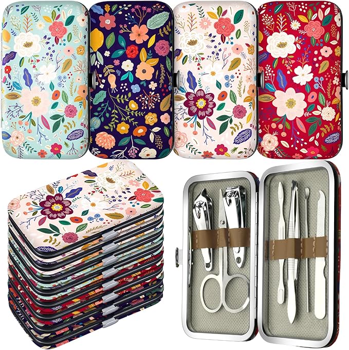 Gisafai 12 Set Thank You Employees Appreciation Gifts for Women Inspirational Manicure Set Nail Clipper Bulk for Nurse Week Gift Office Coworkers Customers Staff