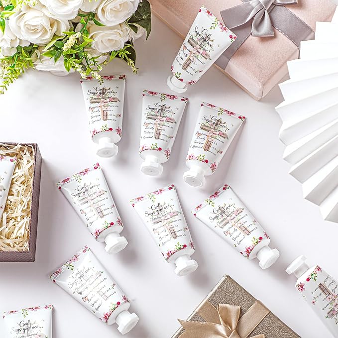 50 Pack Christian Hand Lotion Bulk Gifts for Women Mother Day Bible Mini Travel Hand Lotion Bulk for Stocking Stuffers Gifts Women Church Appreciation Teachers Coworkers(Classic)