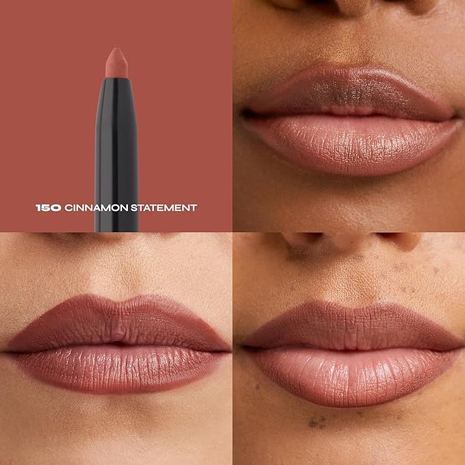 Milani Stay Put Longwear Liquid Lipstick Vibe + Understatement Lipliner Pencil - Highly Pigmented Retractable Soft Lip Liner Pencil + Keep It Full Nourishing Lip Plumper - Nude Shimmer