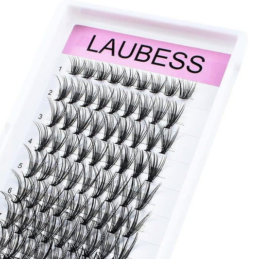 Eyelash Clusters LAUBESS Lash Clusters Individual Lashes Cluster Eyelash Extensions DIY at Home Waterproof Cluster Lashes (20D-D-13)