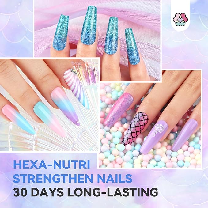 SAVILAND Dip Powder Nail Kit with Drill: 30 Colors Mermaid Dip Nails Powder Starter Kit Dip Powder Liquid Set Dip Base & Top Activator Brush Saver All-in-1 Dip Nail Kit French Nail Art Manicure Salon