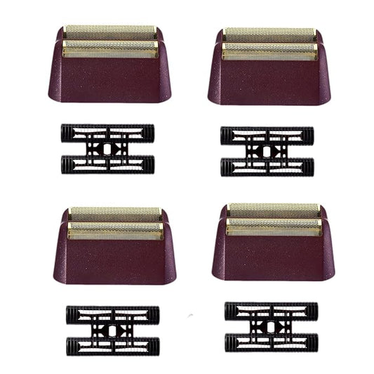 Replacement Foil Professional 5 Star Series Finale Shaver Shaper Super Close and Cutter Bar Assembly Compatible with Wahl Shaver Foil Model 7043-100,7031-100 Replacement Heads(4 Pack Red)