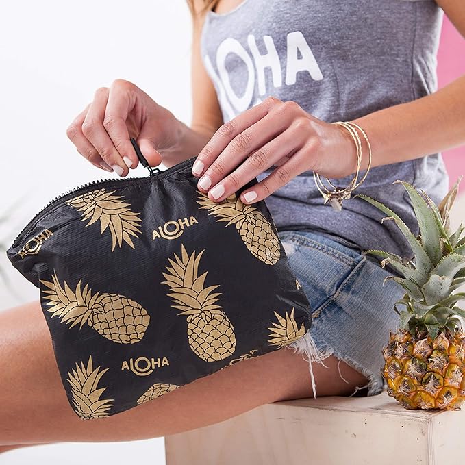 ALOHA Collection Small Pouch | Lightweight, Packable, and Splash-Proof Makeup Pouch | Easy to Clean