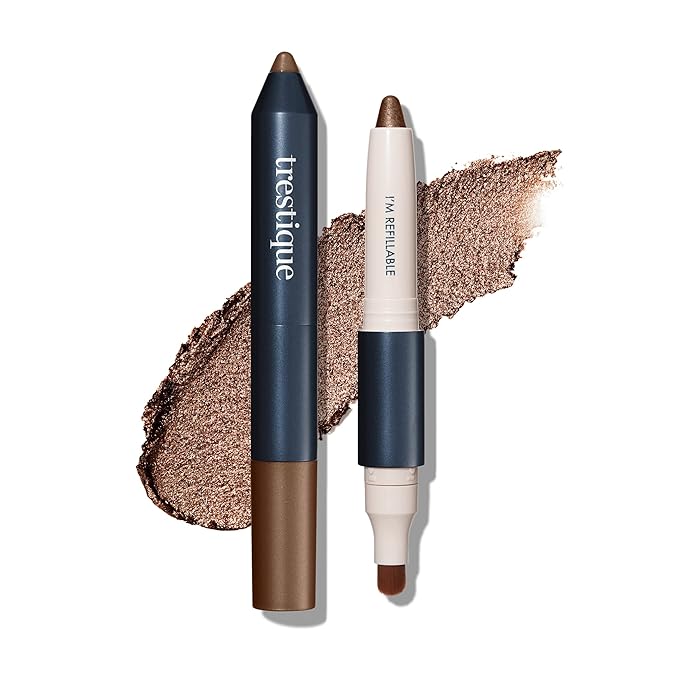 TRE'STIQUE Shadow Crayon, Refillable Eyeshadow Crayon With Built-In Blending Brush, Sustainable Shadow Makeup, Clean Beauty Eyeshadow