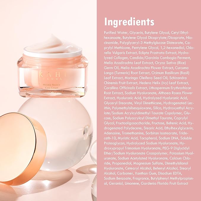 KAHI Wrinkle Bounce Core Cream Lotion | Hydrating Face Moisturizer | Korean Beauty Collagen Cream Daily Moisturizer for All Skin Types 1.69 fl oz