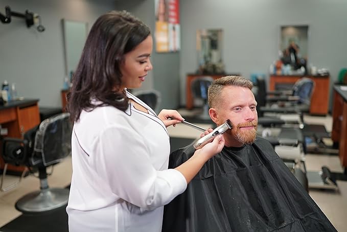 Andis 32810 Slimline Pro Cord/Cordless Beard Trimmer, Lithium Ion T-Blade Trimmer, Close Cutting T-Blade Zero Gapped, Chrome