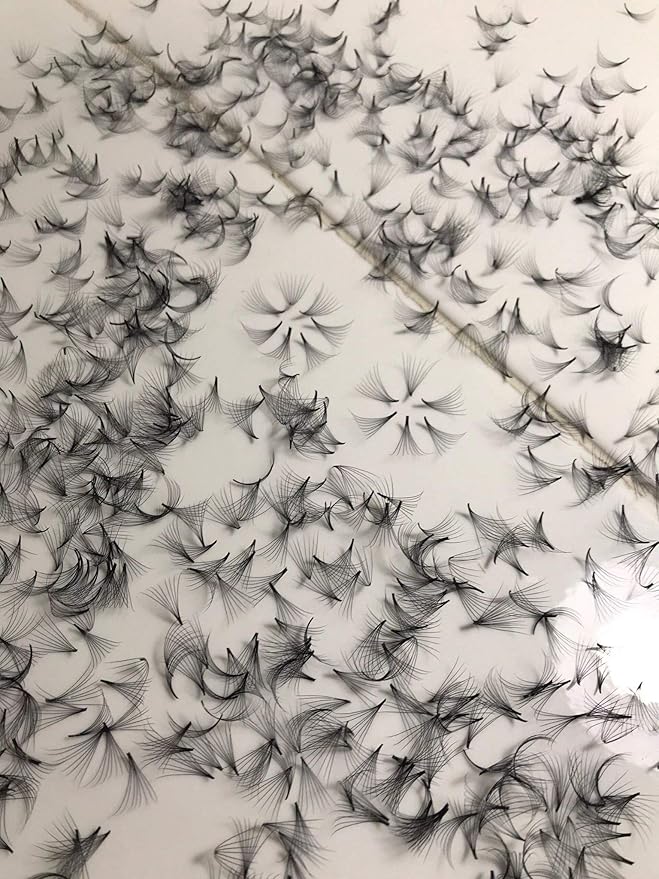 8D PREMADE (HAND MADE) FAN LASHES (500 FANS/TRAY) FOR EYELASH EXTENSION, C CURL AND D CURL, 0.07 THICKNESS, LENGTH FROM 10MM-15MM (D13mm8D)