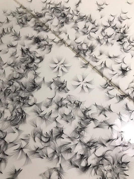 14D PREMADE (HAND MADE) FAN LASHES (500 FANS/TRAY) FOR EYELASH EXTENSION, D CURL, 0.05 THICKNESS, LENGTH FROM 10MM-15MM (D10mm14D)