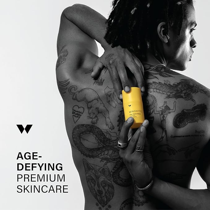 3-in-1 Men's Daily Longevity Face Cream with Sequoia Extract: Hydrating, Wrinkle-Reducing, Firming - Fragrance-Free, 1.7 Fl oz