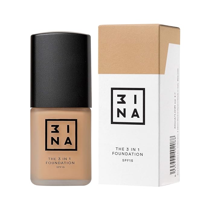3INA The 3-In-1 Foundation 201 - Vegan Formula - Combination Of Primer, Concealer And Foundation - Medium Coverage - Natural Finish - Perfect For Covering Lines And Blemishes - Long Lasting - 1.01 Oz