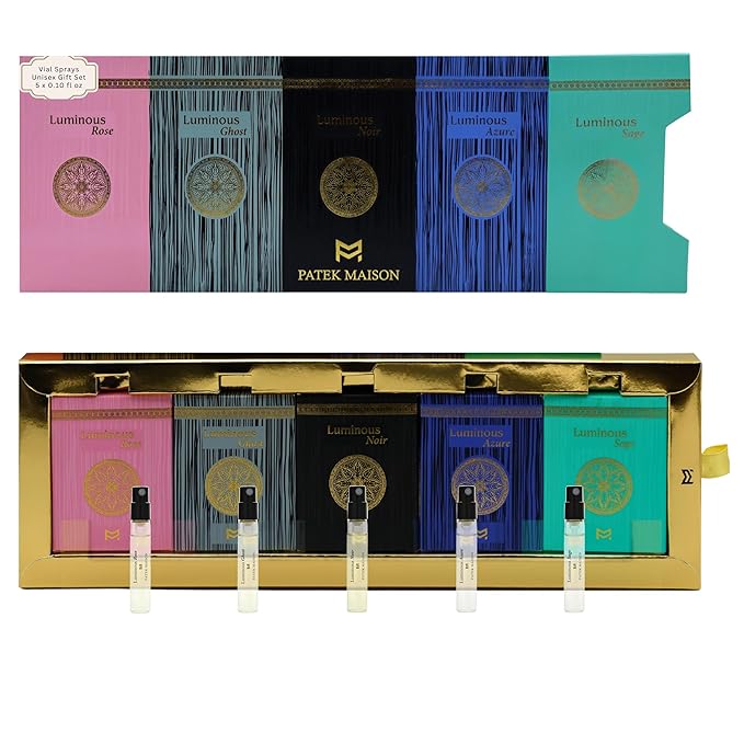 Patek Maison Perfume for Women and Men Luminous Discovery Gift Set Mini Vial Sampler Sprays EDP 0.10 Fl oz
