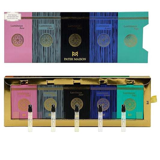 Patek Maison Perfume for Women and Men Luminous Discovery Gift Set Mini Vial Sampler Sprays EDP 0.10 Fl oz