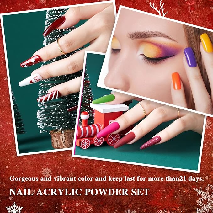 36 Colors Acrylic Nail Powder Set, Full Color Acrylic Powder Is Suitable For Beginners To Carve And Extend Nails, Become A Beautiful Gift For Christmas