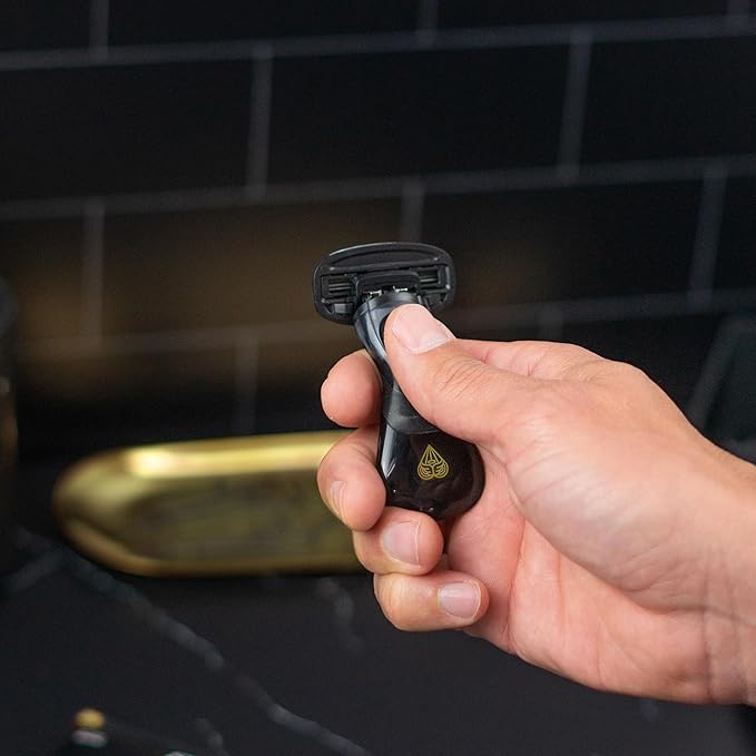 MANSCAPED® The Crop Shaver® Men's 3-Blade Stainless Steel Groin Hair Razor with Pivoting Head, Micro Comb Bar, Wide Lubrication Strips - with 4 Replacement Cartridges