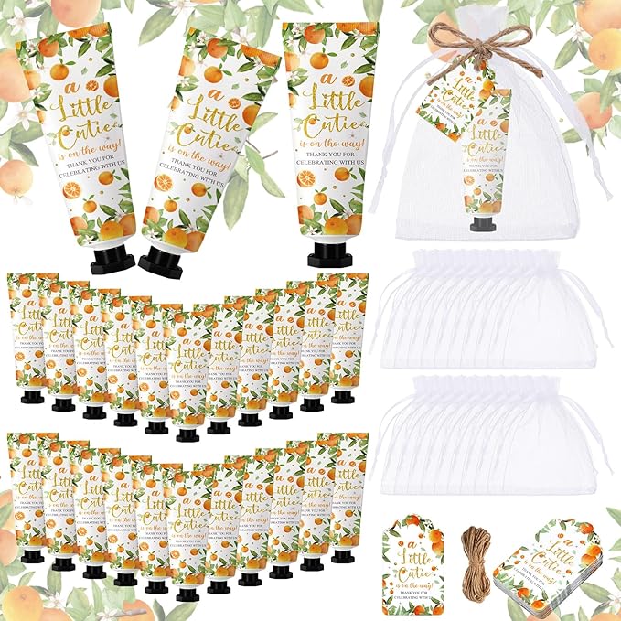 48 Sets Baby Shower Hand Cream Party Favors for Guests Gift Bulk Travel Size Hand Lotion Set for Baby Shower Wedding Christmas(Little Cutie)
