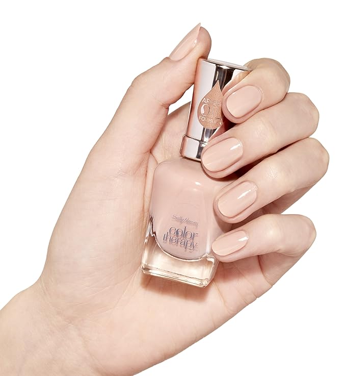 Sally Hansen Color Therapy, Re-Nude, Argan Oil, Long Lasting, Nail Treatment, Semi Opaque, Creme Nude Nail Polish