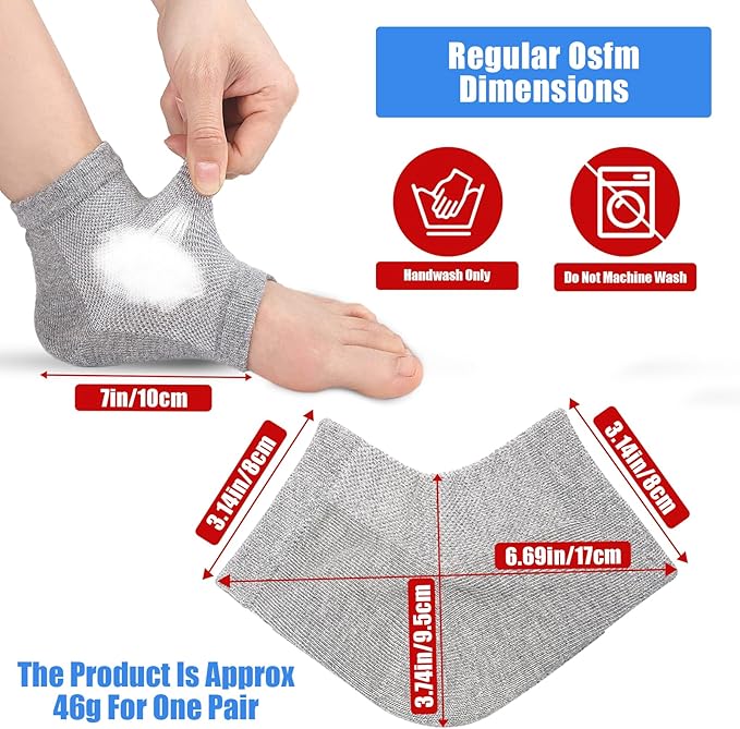 8Pairs Moisturizing Gel Heel Socks, Silicone Heel Socks, Heel Socks for Dry Cracked Feet Women, Toeless Heel Repair Socks for Foot Care Treatment, Cracked Heels, Dry Feet, Foot Calluses