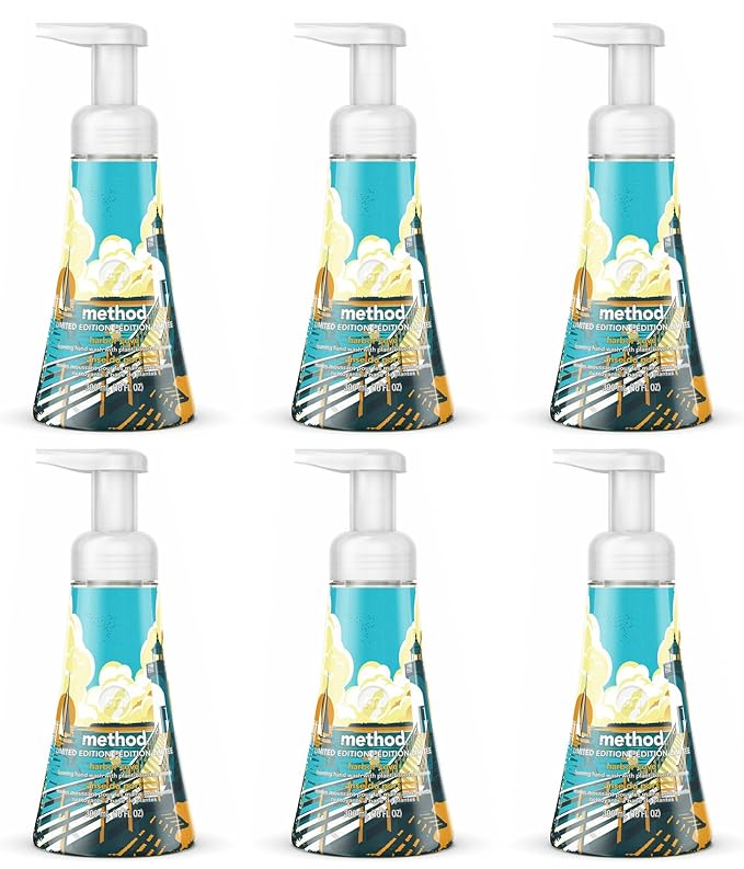 Method Set of 6 Limited Edition Handsoap - Green Cleaning - Cruelty-Free- Biodegradable formula made with plant-based cleansers + without parabens or phthalates (6, Foaming Harbor Cove)