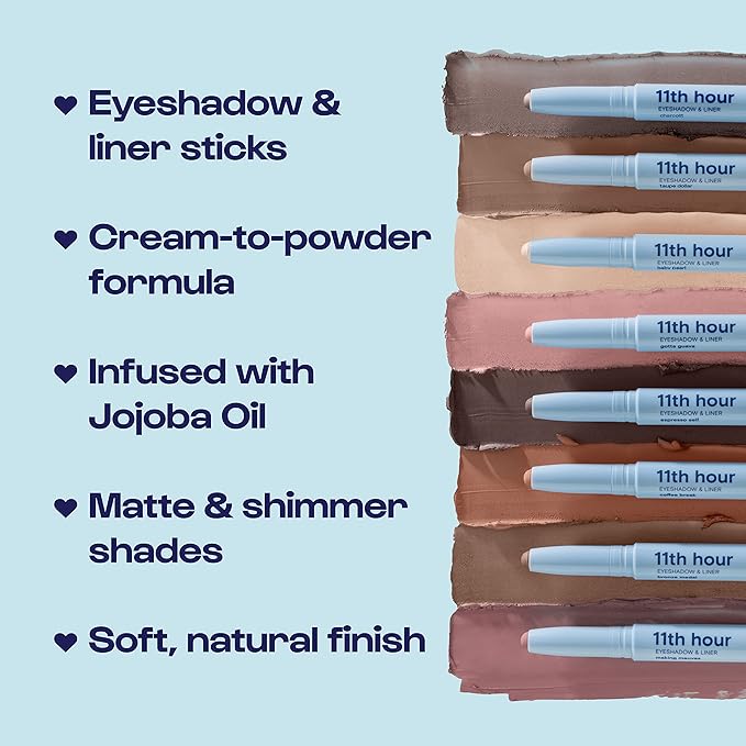 ALLEYOOP 11th Hour Cream Eyeshadow Sticks Bundle - Taupe Dollar (Matte) & Charcolit (Shimmer) - Waterproof, Smudge-Proof, Crease-Proof Eyeshadow for Over 11 Hours