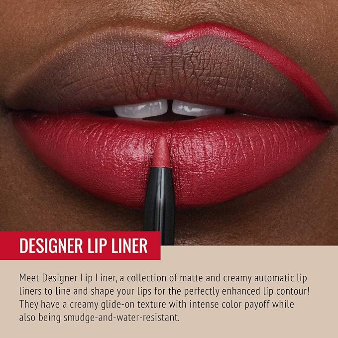 Runway Rogue ‘Red Carpet’ Matte Classic True Red 90s Vibe Lipstick Bundle with ‘In the Press’ Crimson Dark Red Designer Liner Lip Liner Pencil and Sharpener