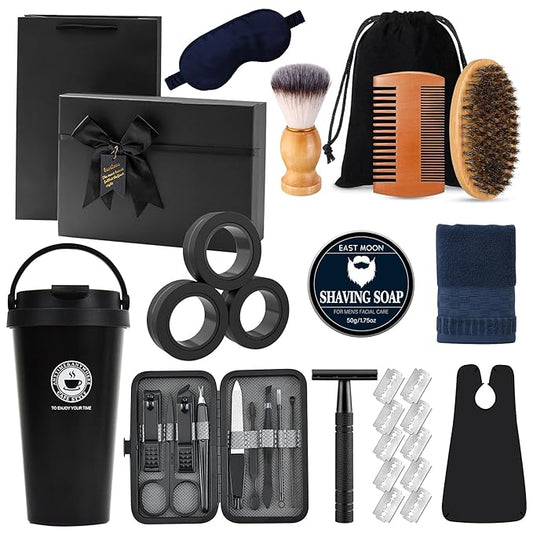 Mens gift set Birthday Gifts Beard Trimmer for Men 12 Kit Premium Gift Baskets for Men Gifts for Men Who Have Everything Men self care kit best man gifts for Him,Dad,Boyfriend,Husband,Brother