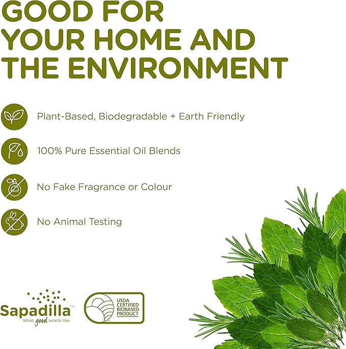 Sapadilla Liquid Hand Soap - Rosemary + Peppermint - Made with 100% Pure Essential Oil Blends, Cleansing & Moisturizing, Aromatic & Fragrant Hand Soap, Plant Based, Biodegradable, 12 Ounce (Pack of 4)