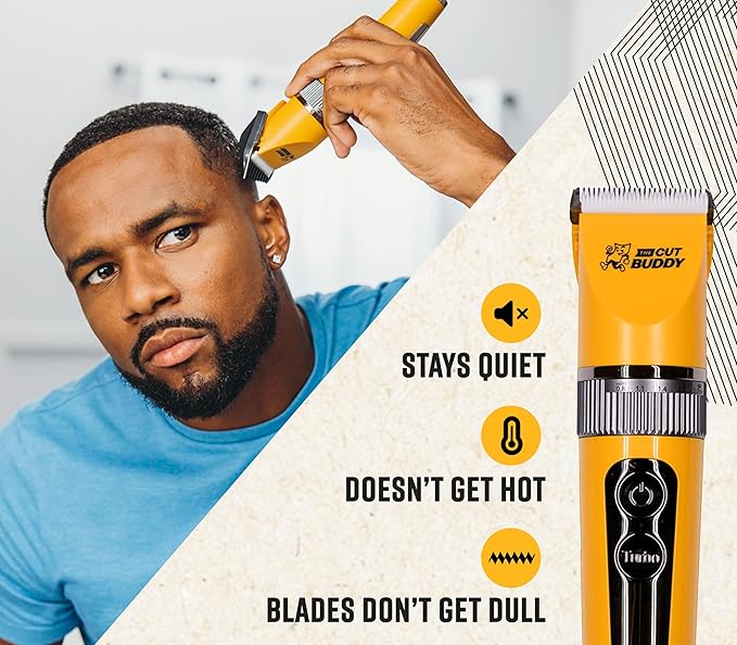 The Cut Buddy Clipper & Grooming Set, Cordless Hair & Beard Trimmer with 7 Guards, Titanium Blades, Waterproof, Beginner-Friendly Kit