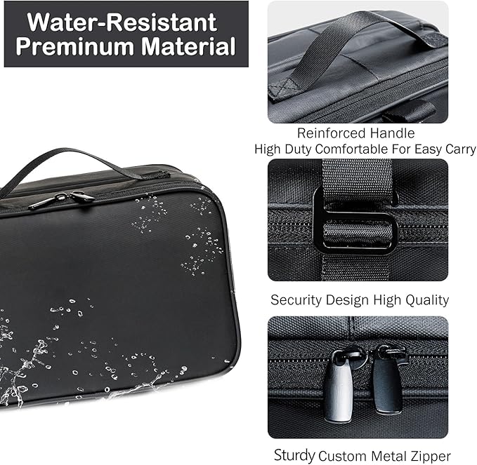 BAGSPRITE Large Hanging Toiletry Bag for Men and Women - Water-Resistant Travel Toiletry Bag - Makeup Cosmetic Bag Travel Organizer for Accessories, Shampoo, Full-size Container