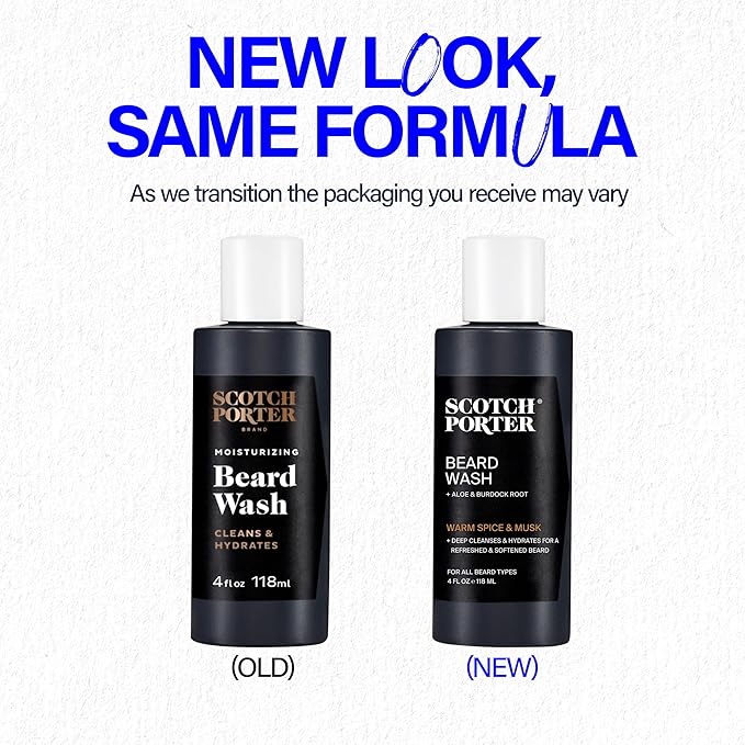 Scotch Porter Moisturizing Beard Wash – Cleanse, Refresh, Hydrate & Soften Coarse, Dry Facial Hair while Protecting Skin for a Fuller/Healthier-Looking Beard – Original Scent, 8 oz. Bottle