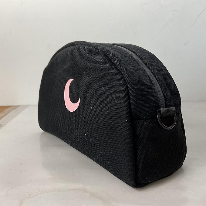 Brando Moon Smell Proof Makeup Bag with Moon - Carbon Neutralizing Fabric - Air Tight Zippers (Black)