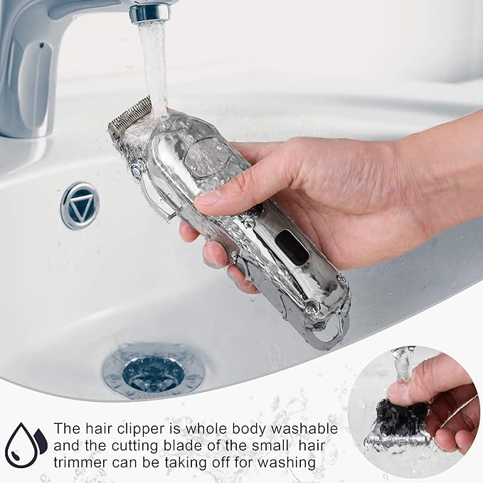Hatteker Hair Clipper for Men IPX7 Waterproof Cordless Barber Clipper for Hair Cutting Kit with T-Blade Trimmer Beard Trimmer Kids Clipper Professional USB Rechargeable