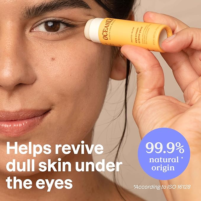 ATTITUDE Oceanly Eye Cream Stick, EWG Verified, Plastic-free, Plant and Mineral-Based Ingredients, Vegan and Cruelty-free Beauty Products, PHYTO GLOW, Unscented, 0.3 Ounce