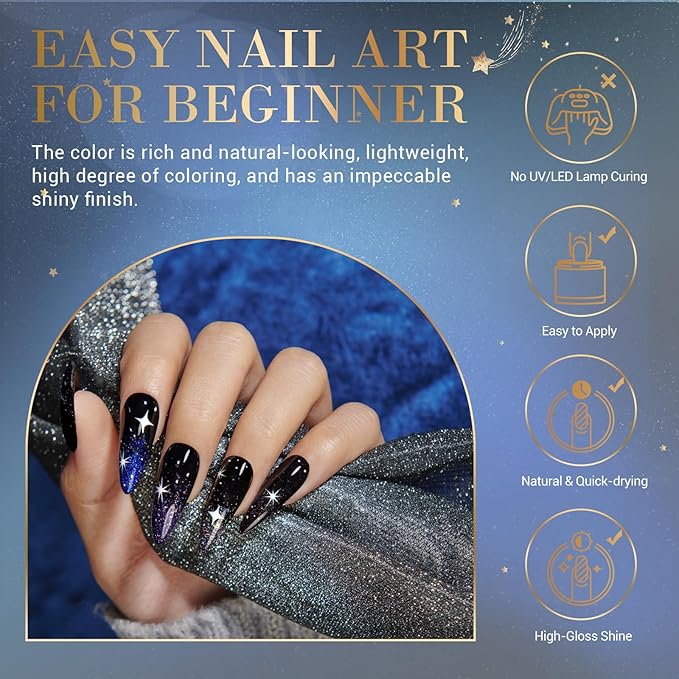 AZUREBEAUTY Dip Powder Nail Kit Starter Color Changing Glitter 20 Colors Magic Special Effect Dipping Powder Liquid Set with Base/Top Coat Activator for French Nails Manicure DIY Salon