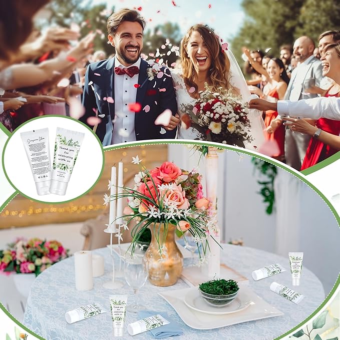 24 Pcs Mini Sunscreen Bulk for Summer Wedding Party Spf 30 Water Resistant Sunscreen Lotion Bulk 1oz Travel Size for Thank You Gifts Wedding Party Supplies(White Cream,Eucalyptus)