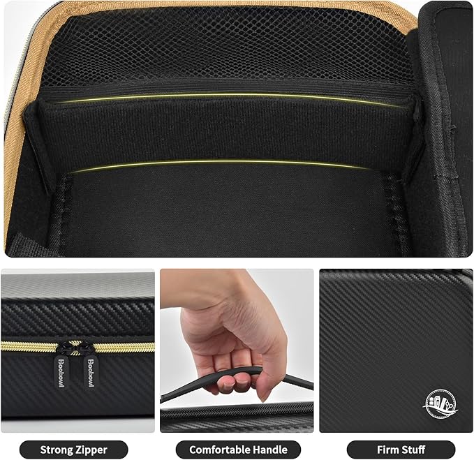 Boobowl Barber Accessories Bag for Clippers and Supplies, Mens Hair Trimmers Box, Portable Clipper Storage Holder for Hair Cutting, Guard Grooming Kit and Barbers Supplies (Bag Only)-Dark Black