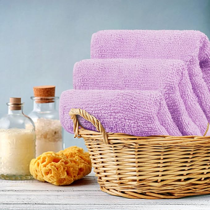 Utopia Towels - Luxury Wash Cloths Set (12 x 12 Inches) 600 GSM 100% Cotton Ring Spun, Highly Absorbent and Soft Feel Washcloths for Bathroom, Spa, Gym, and Face Towel (Lavender) (216 Pack)