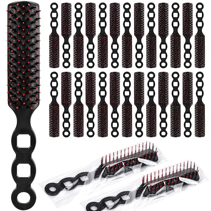 100 Packs Bulk Hair Brushes for Homeless, Anti Entangling Hair Brushes Anti Static Massage Combs, Disposable Plastic Hairbrush suitable Shelter Hotel Nursing Home Charity Church -Individually Wrapped