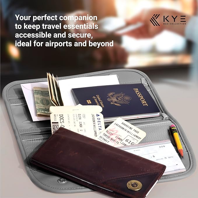 Leather Travel Toiletry Bag for Men with Removable Cover and Hanging Hook - Dopp Kit for men - Makeup Bag Organizer for Women for all your Travel Essentials (Grey)