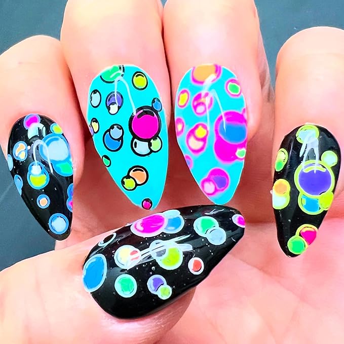 SheModern STICKY Opaque BLACK + WHITE + GRAY Stamping Polishes For Nail Art Design Air-Dry Collection. More Transfer Time with Tacky Surface for Easy Adhere of Pigment, Glitter