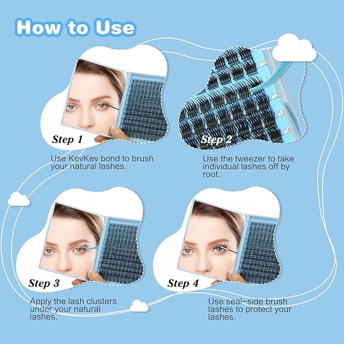 DIY Lash Extension Kit Lash Clusters 144Pcs 10-18mix Length Ultra Soft Lash Clusters Kit Lash Bond and Seal Lash Glue Lash Remover for DIY Eyelash Extensions(Taffee,D-10-18mix)
