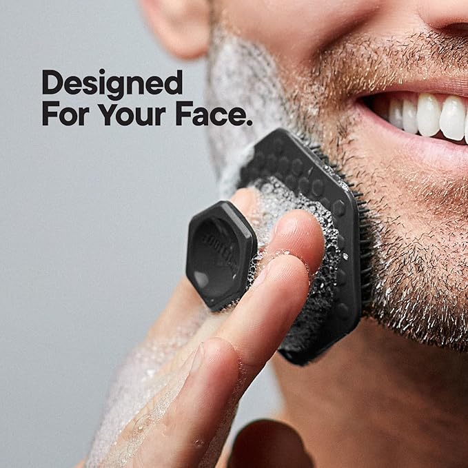 Tooletries - Men's Face Scrubber - Silicone Facial Cleansing Brush, Gentle Exfoliator Pad & Soft-Touch Massager - Removes Dead & Dry Skin - Long Lasting Bathroom & Shower Accessories - 3 Pack