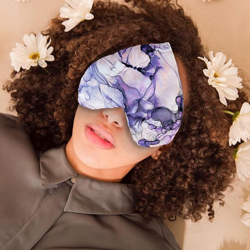 Handmade Heart-Shaped Eye Pillow - Organic Lavender & Flax Seed, Weighted for Hot/Cold Therapy | Holiday & Christmas Gift for Mom, Teachers, & Women (Pink & Purple)