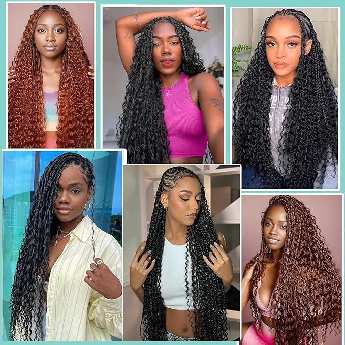Human Braiding Hair for Boho Braids Deep Water Wave Bulk Human Hair 110g 24 Inch Curly Wave for Boho Braids Extensions No Weft 12A Wet and Wavy 2 Bundles/Pack Natural Color