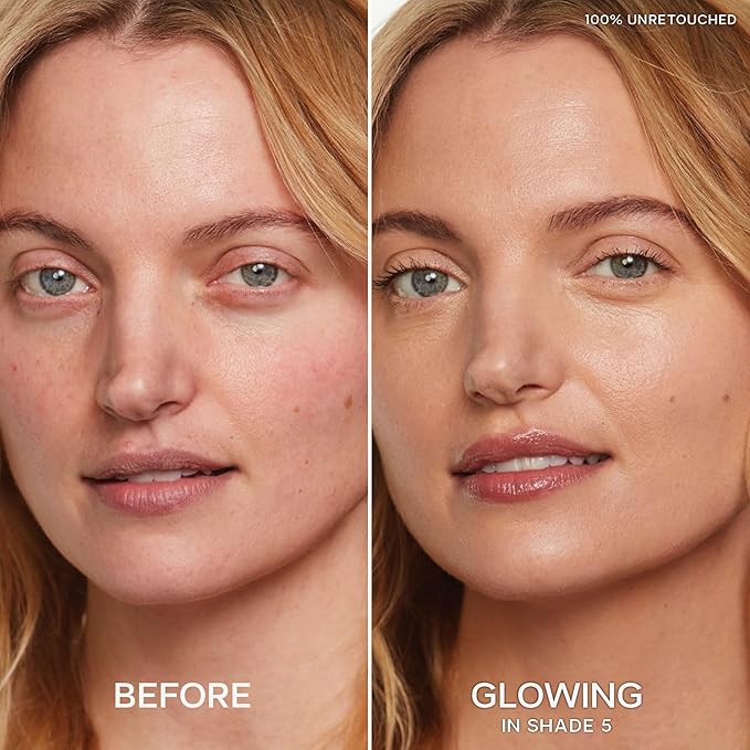 Saie Slip Tint Radiant Cream Concealer & All-Over Face Makeup - Concealer for Dark Circles, Redness & Blemishes - Lightweight Makeup Made with Hydrating Hyaluronic Acid - Shade 5 (0.17 oz)