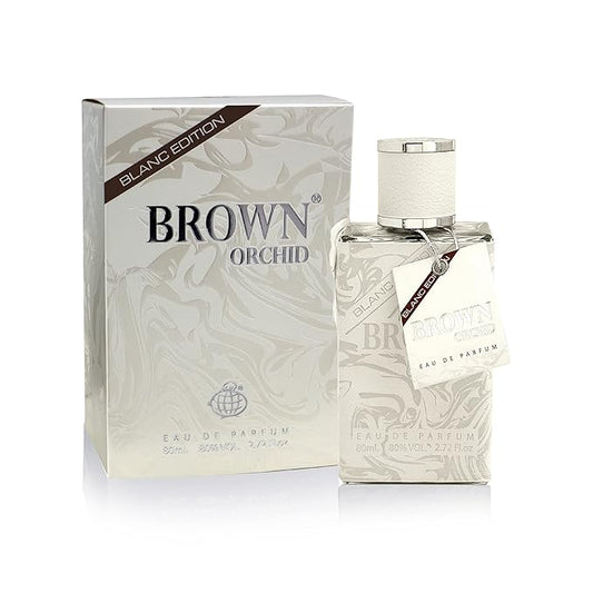 Fragrance World – Brown Orchid Blanc Edition 80 ML Men’s Perfume with 50ml Deo | An Aromatic Signature Fragrance Perfumes For Men I Luxury Niche Perfume Made in UAE