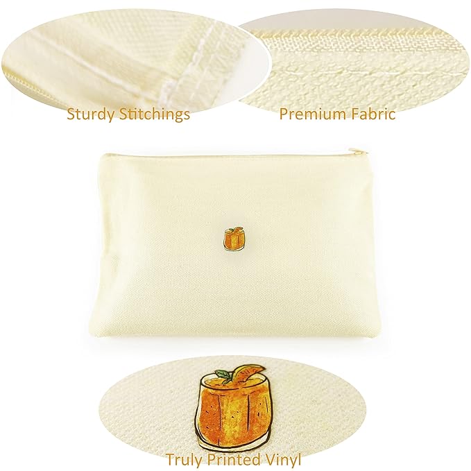 Koolmox Makeup Bags Bulk 30 Pack, Canvas Pouch with Zipper of 10 Colors, 8x5'' Blank Cotton Bags for Embroidery, Tie Dye, Marker, Circuit Projects, Christmas Gifts, Travel Bags for Pen Pencil