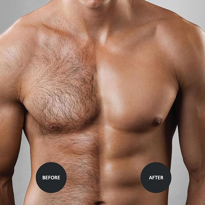 Maxpearl Hair Removal Waxing kit for Men, Nose & Ear Wax Kit with Silicone Pot - Hair Removal for Unwanted Coarse Male Body Hair - Mustache, Eyebrows, Underarms, Back, Chest, Legs and More